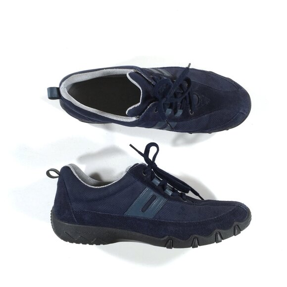 Hotter Leanne Lace Up Trainers Womens Size 9 Blue Suede - Picture 1 of 9